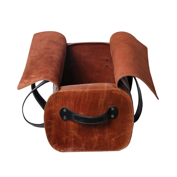 Thomas - Brown and Black Leather Duffle bag thestruttstore