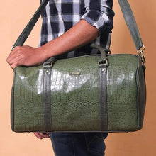 Load image into Gallery viewer, Mackenzie- The Green Croc Print Leather Cabin Bag
